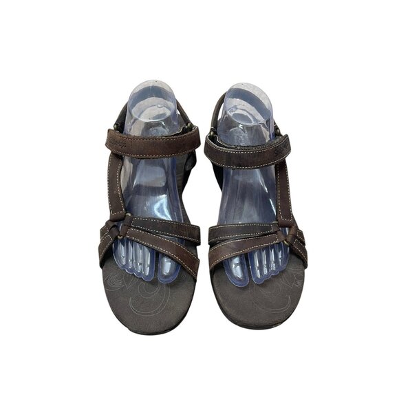 Skechers Shape-Ups Brown Leather Toning Rocker Sandals Womens Size 10 - Picture 2 of 9